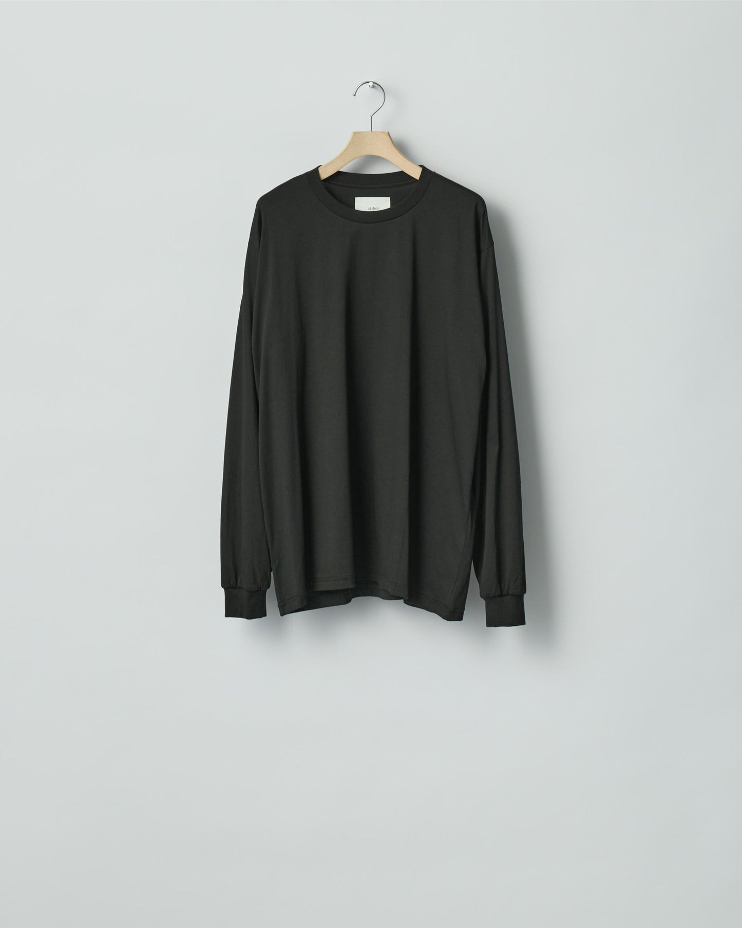 SUVIN COTTON BASIC LS TEE  BLACK