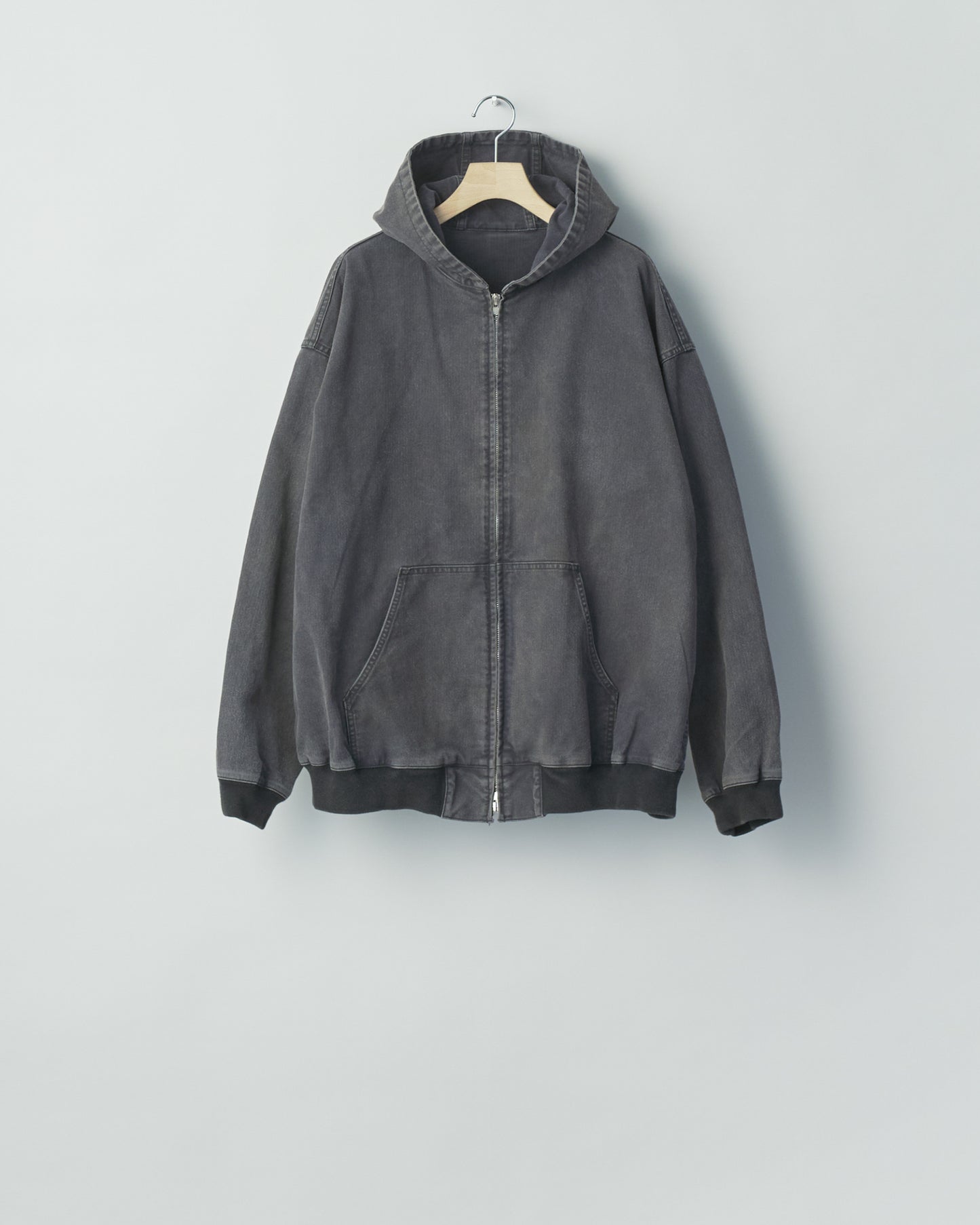 SULFUR DYED OXFORD VINTAGE HOOD JACKET BLACK
