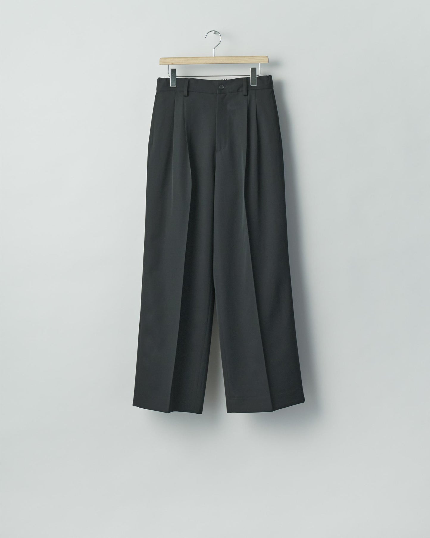 EASY LONG WIDE TROUSERS BLACK