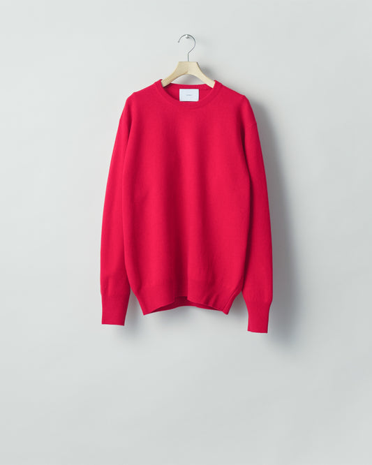 EXTRA FINE WOOL KNIT CREW NECK LS  RED