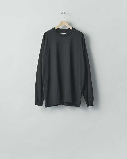 SUVIN COTTON BASIC LS TEE   BLACK