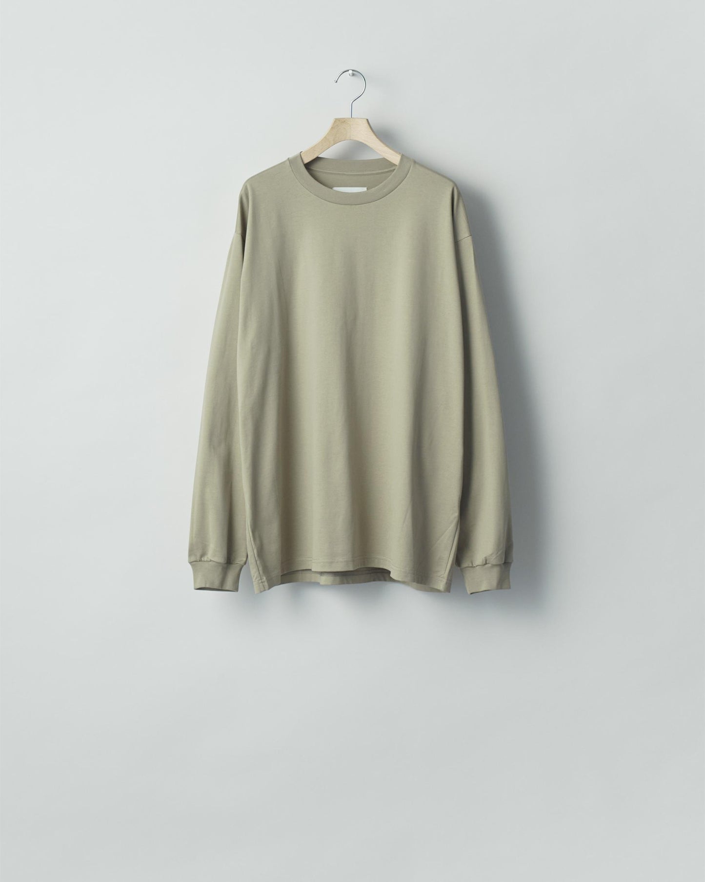 SUVIN COTTON BASIC LS TEE   KHAKI