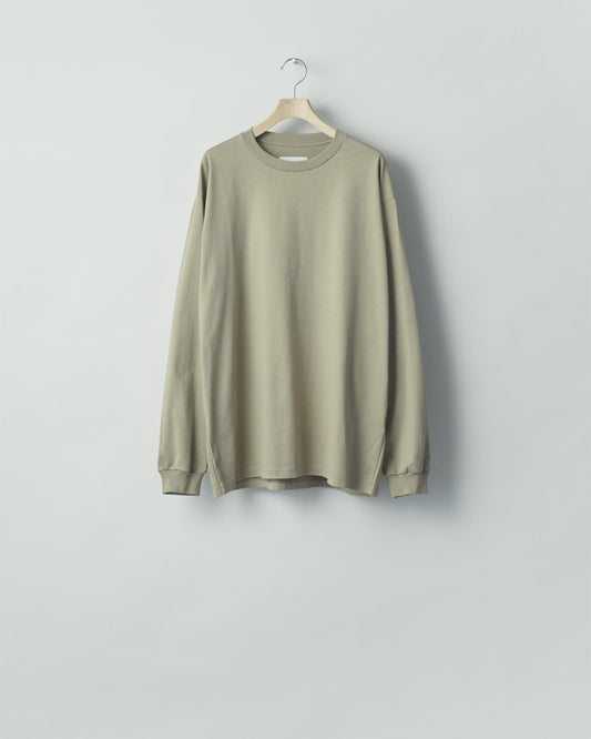 SUVIN COTTON BASIC LS TEE   KHAKI