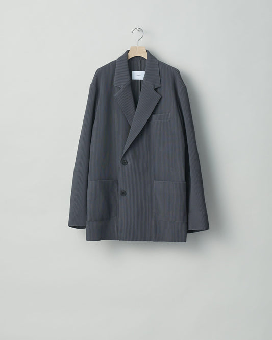 OVERSIZED GRADATION PLEATS JACKET BLUE GREY