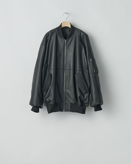 LEATHER FLIGHT JACKET  BLACK