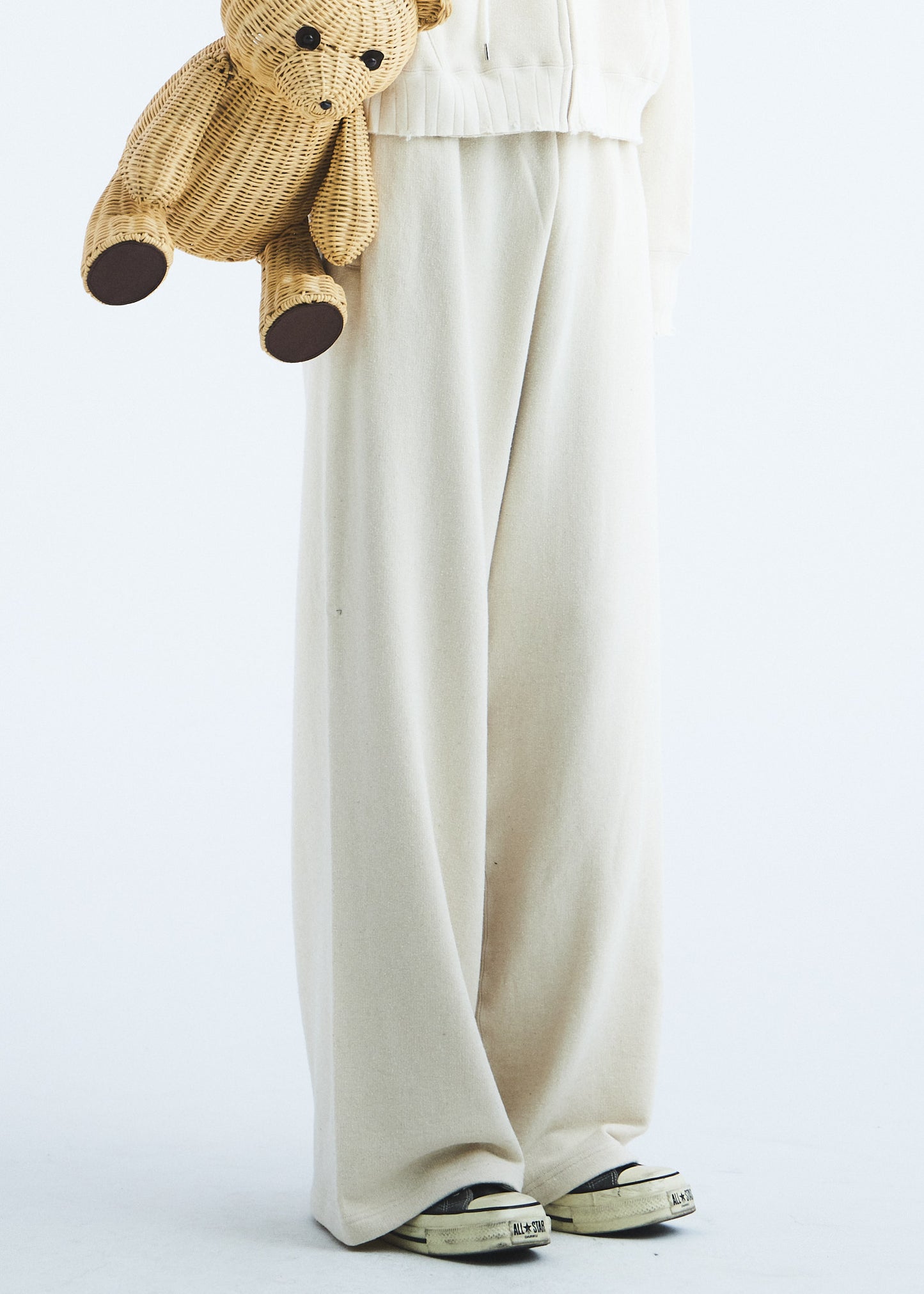 Silk-Cotton Wide Sweater Pants