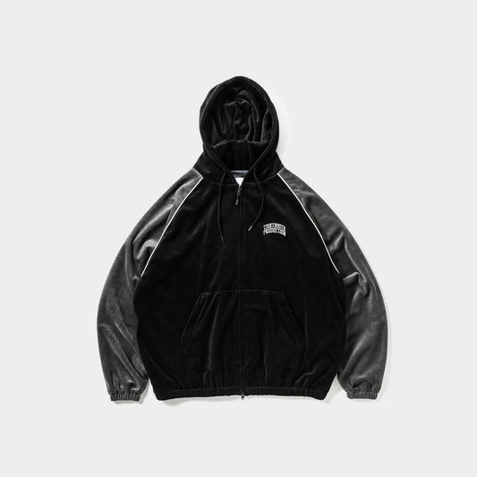 VELOUR PIPING HOODED JKT