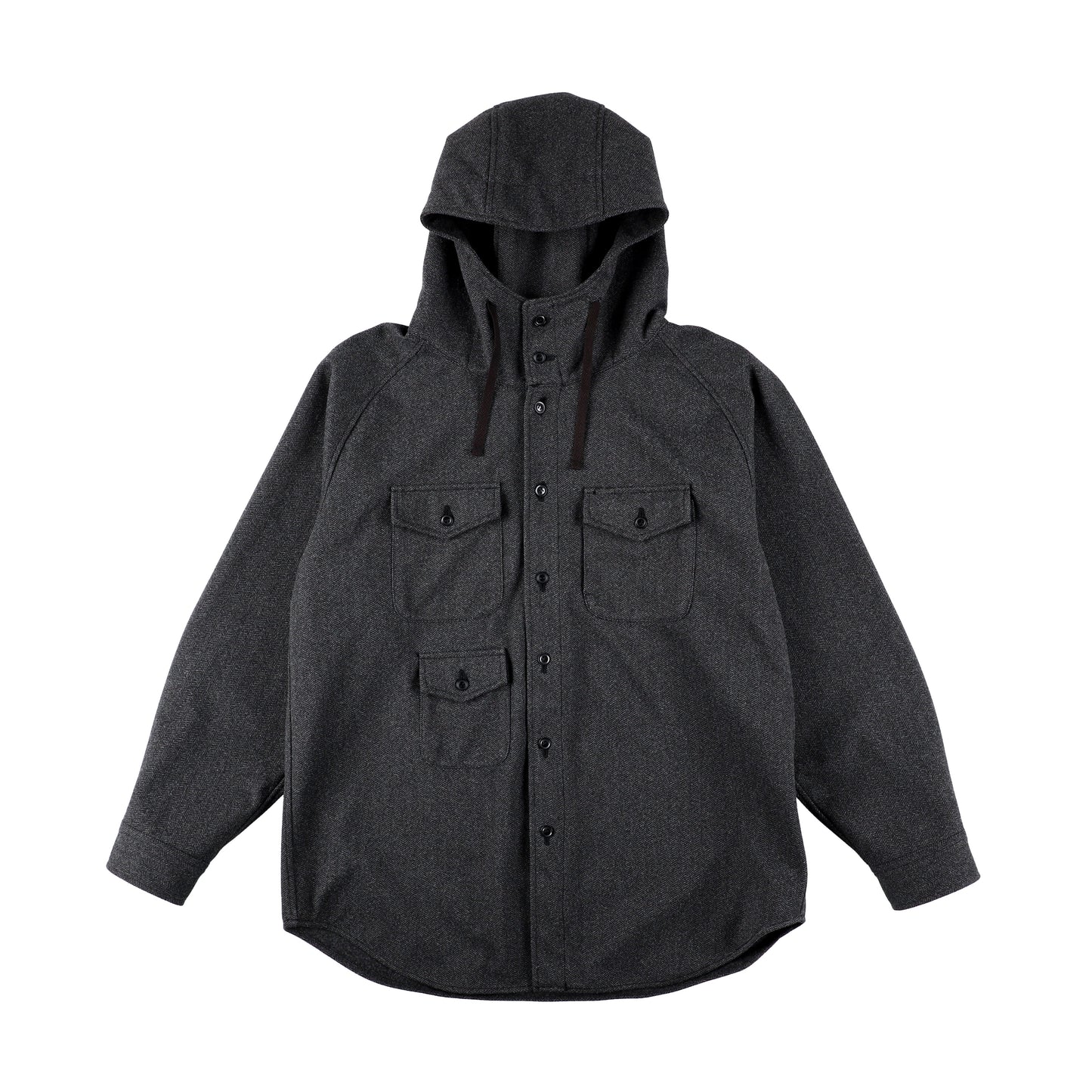 TWEED KNIT HOODED SHIRT