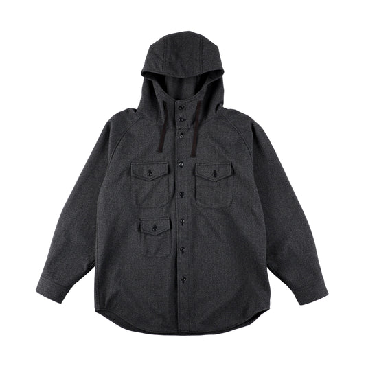 TWEED KNIT HOODED SHIRT