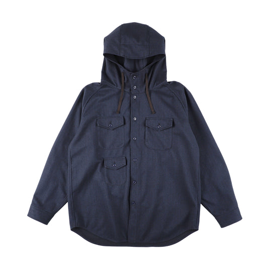 TWEED KNIT HOODED SHIRT