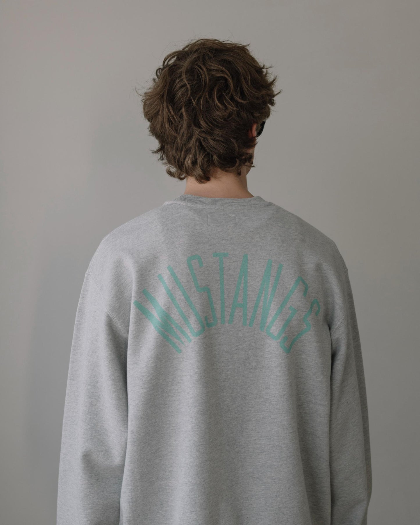 Unlikely Simple Sweat Crew "MUSTANGS"  GRAY