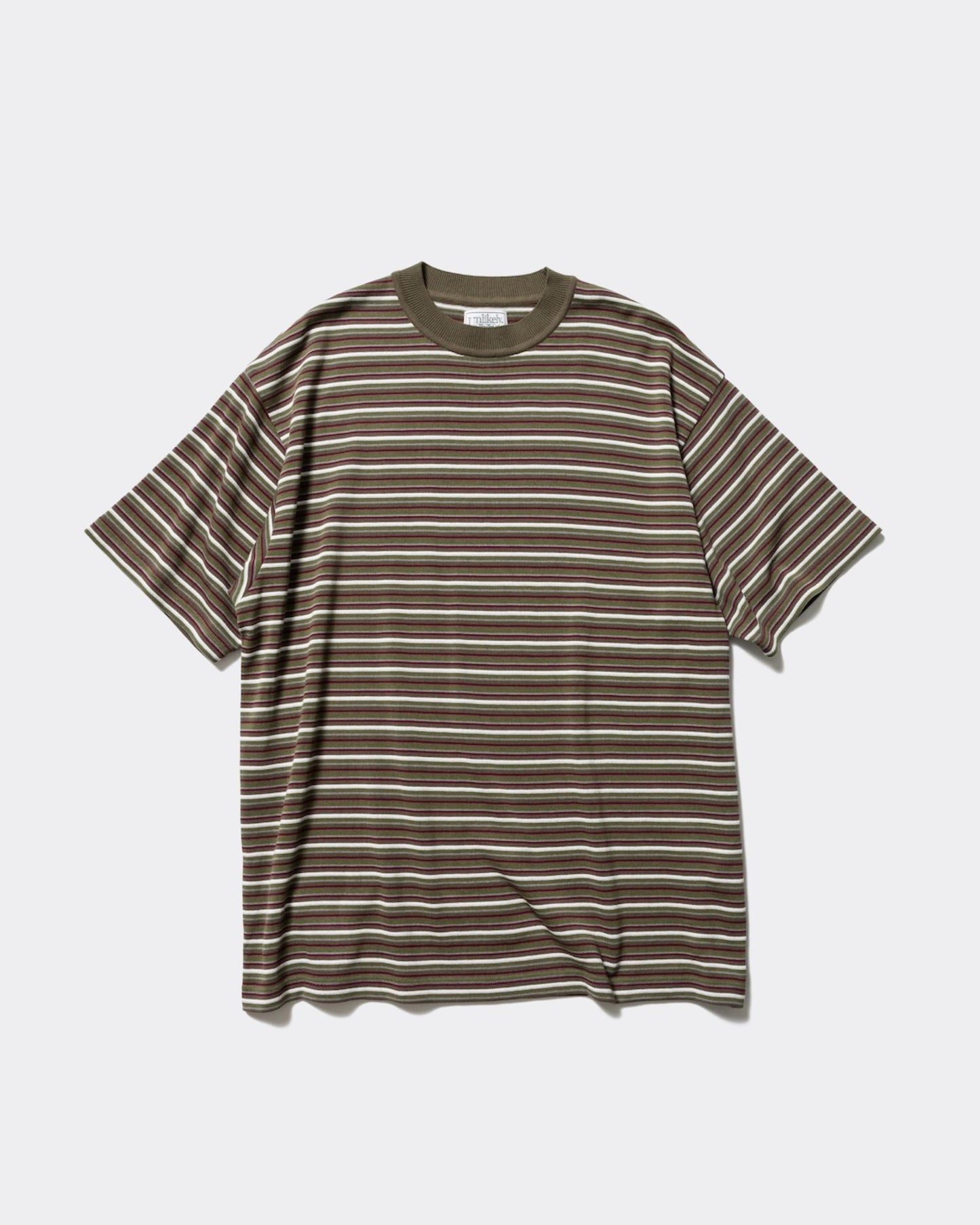 Unlikely Border Knit Tee Olive/Bordeaux