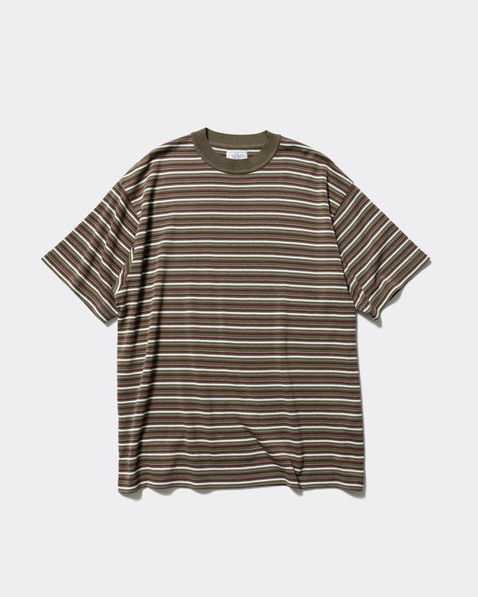 Unlikely Border Knit Tee Olive/Bordeaux