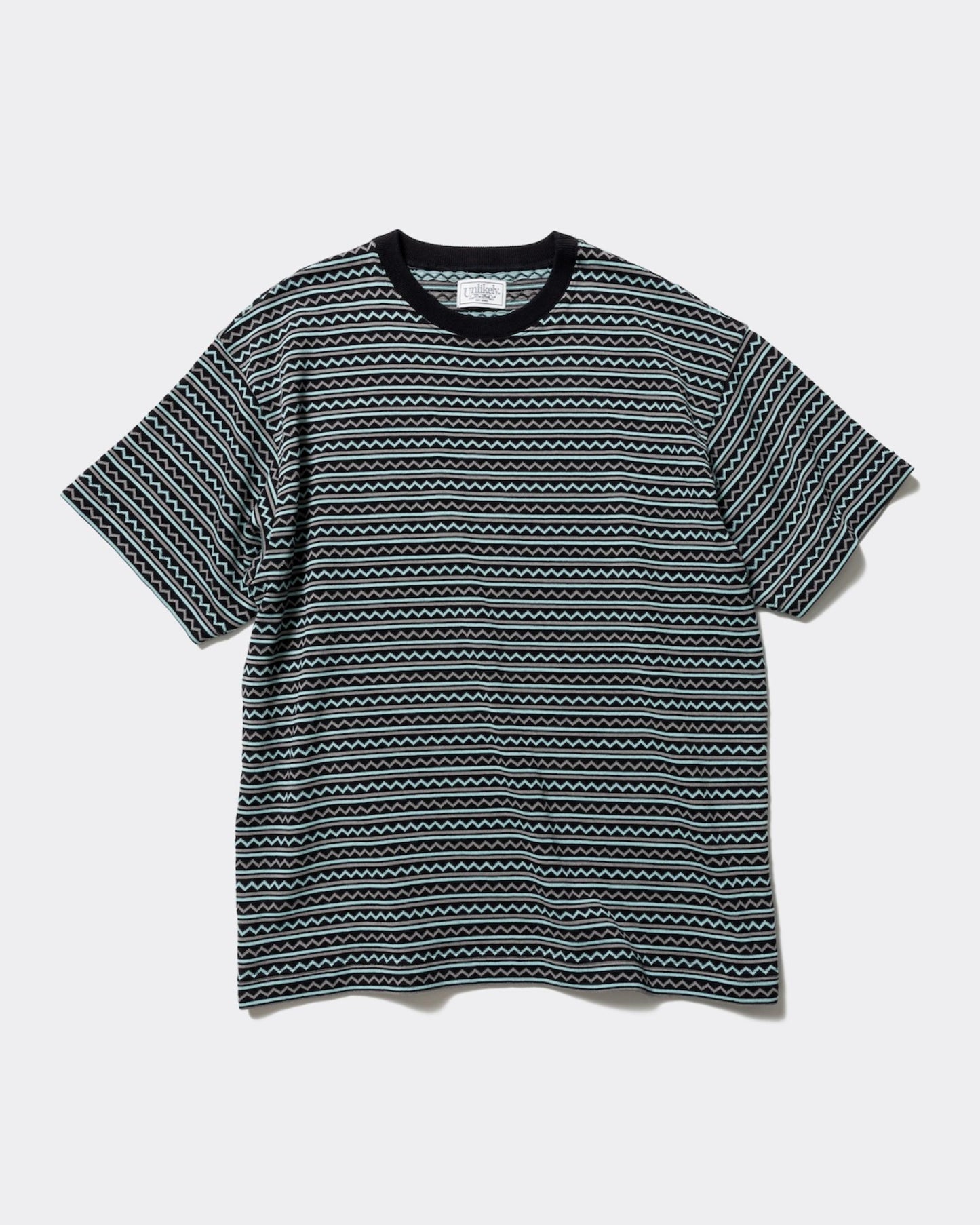 Unlikely Jacquard Knit Tee Black/Turquoise