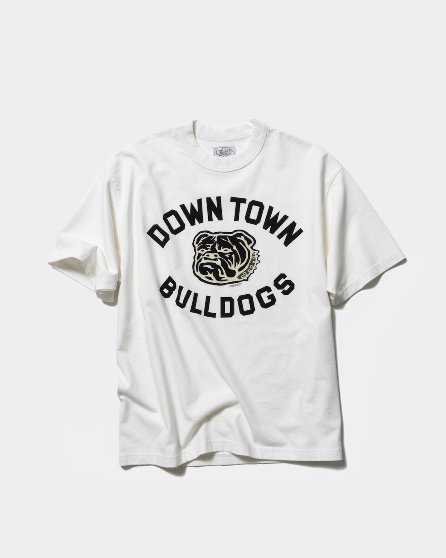 Unlikely Authentic Graphic Tee "BULLDOGS" White