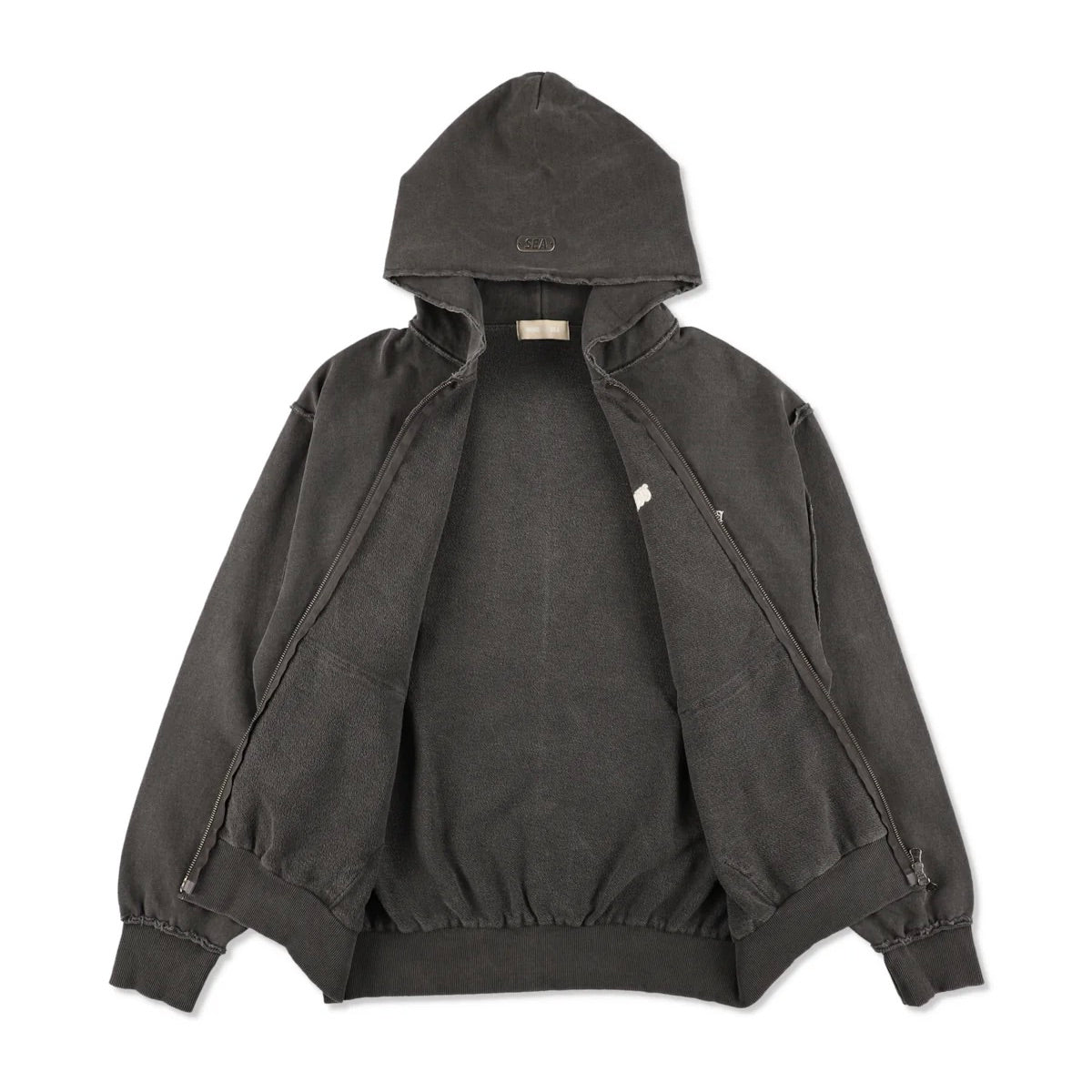 Damage Pigment Zip Up Sweatshirt