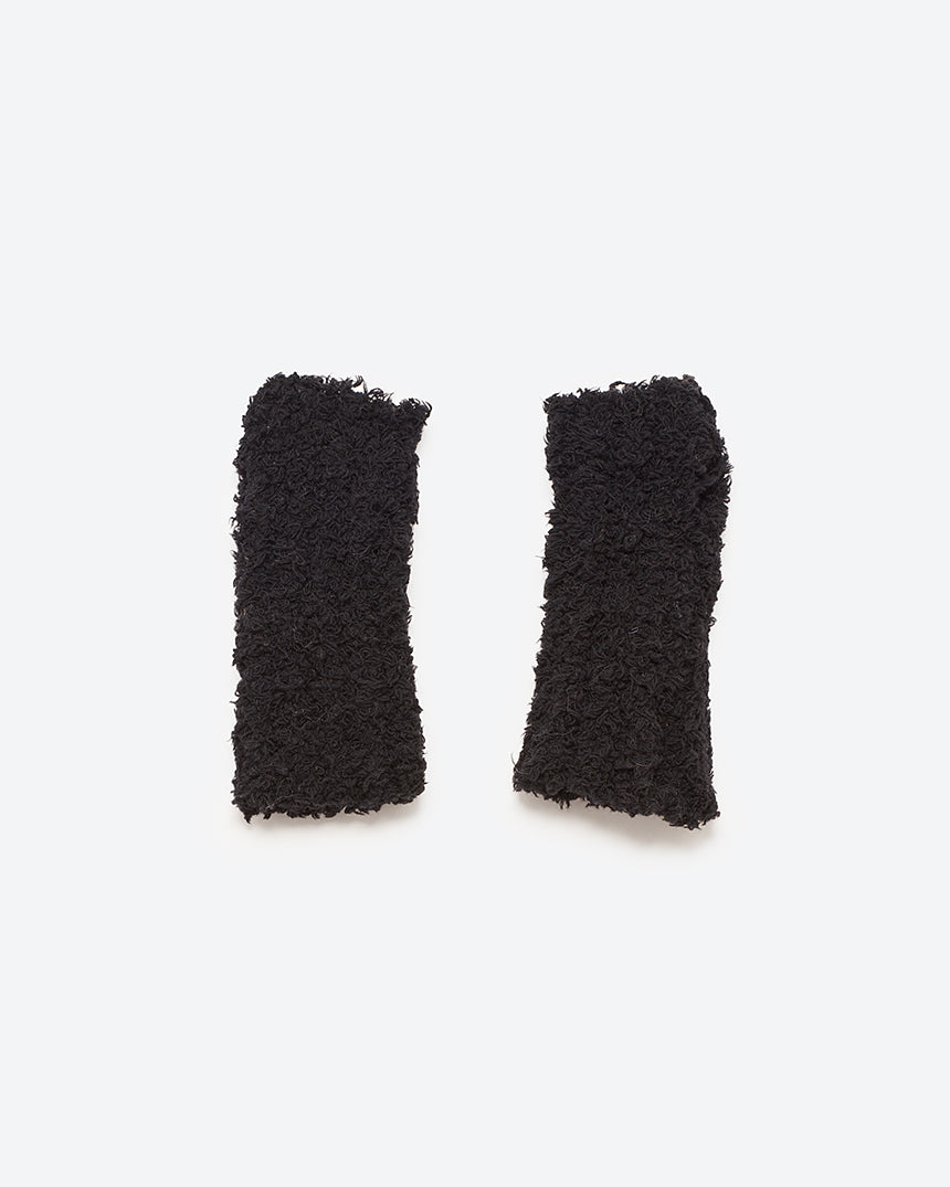 FUR KNIT FINGERLESS GLOVES