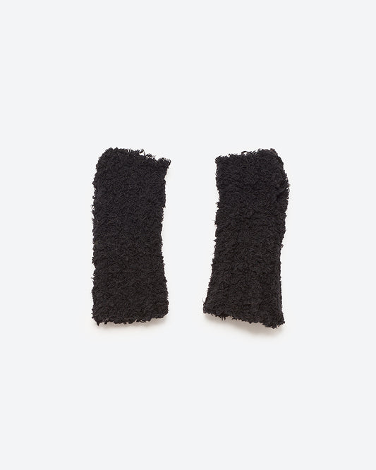 FUR KNIT FINGERLESS GLOVES