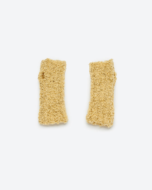 FUR KNIT FINGERLESS GLOVES