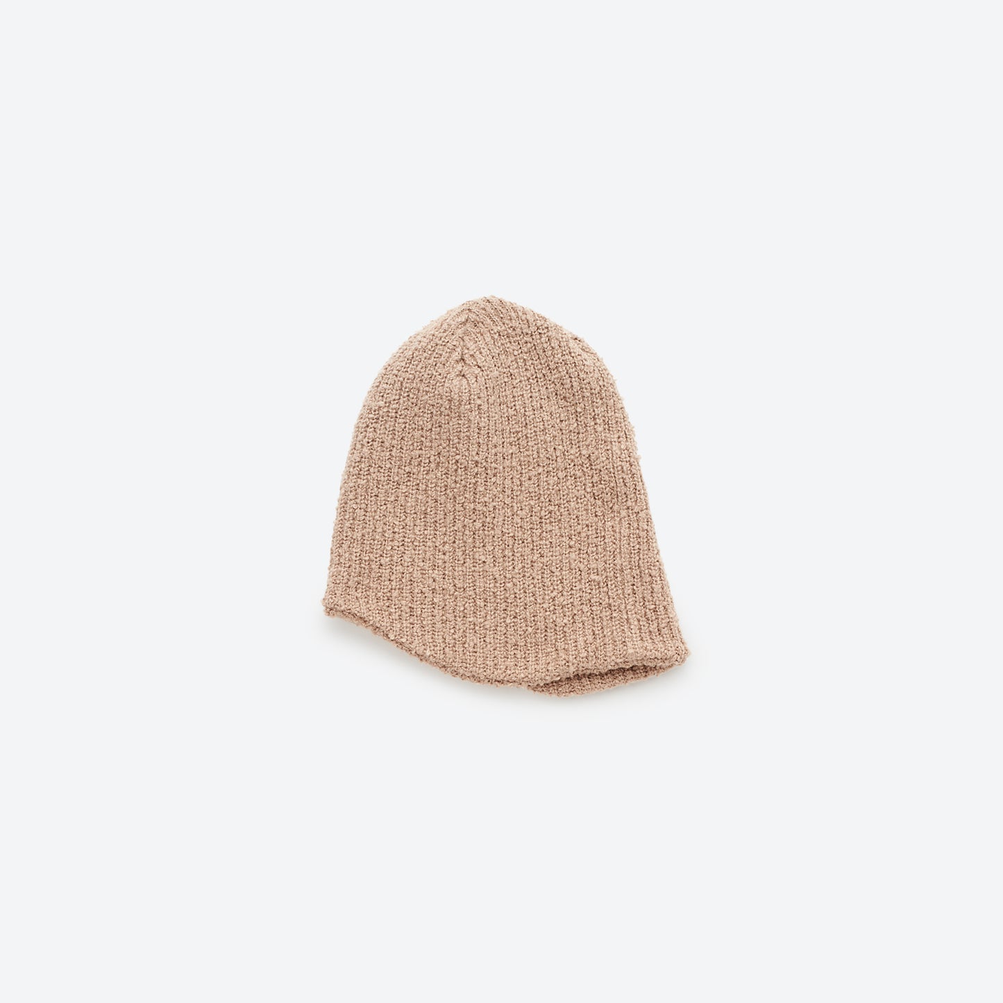 COTTON BOUCLE BACK LONG BEANIE