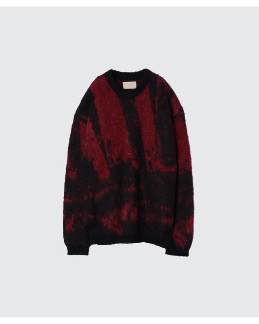 JACQUARD MOHAIR SWEATER  RED