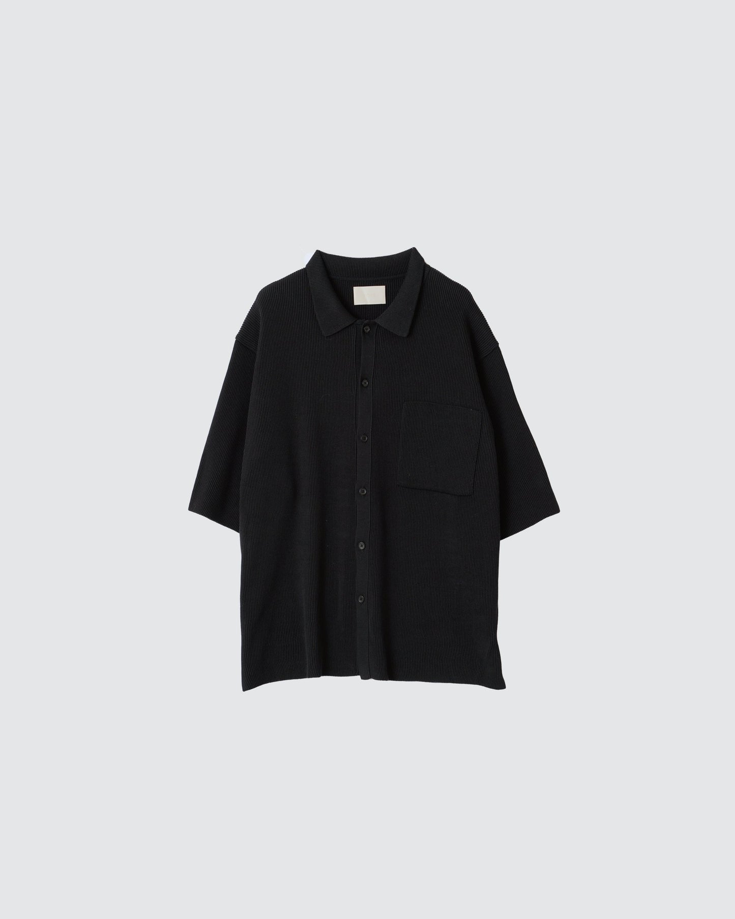 RIB KNITTED SHIRT BLACK