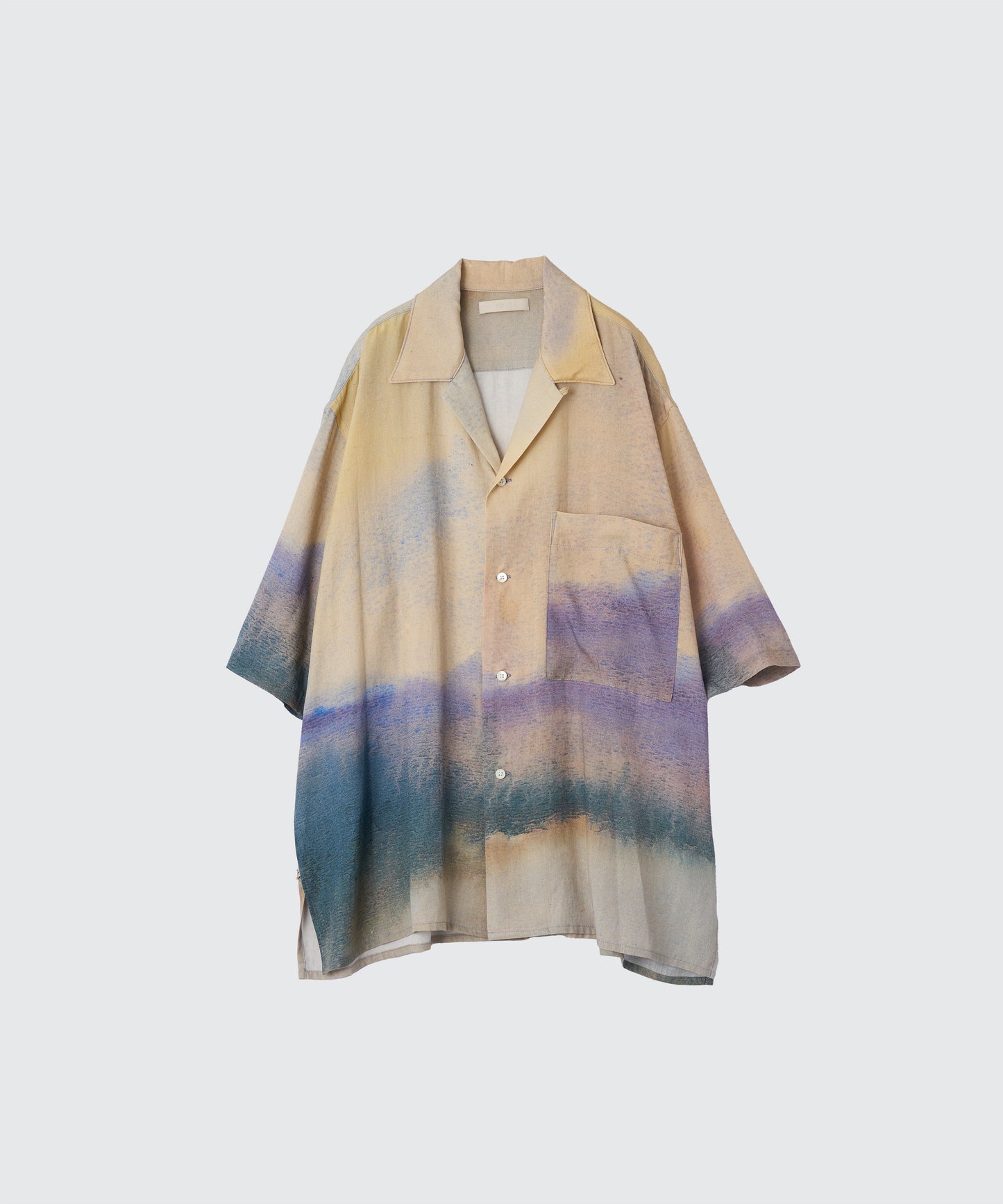 LANDSCAPE PRINTED OPEN COLLAR SHIRT