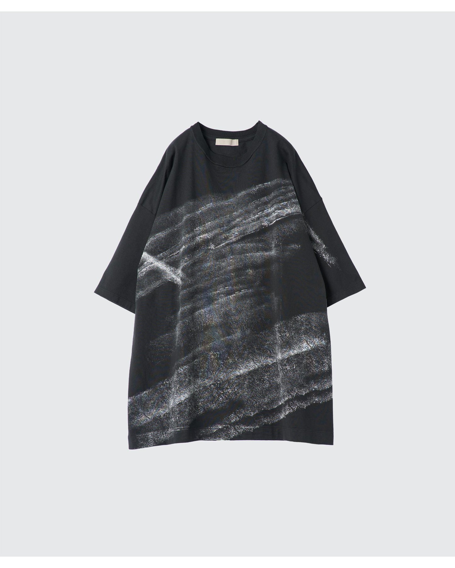 ABSTRACT PAINTED T-SHIRT  BLACK