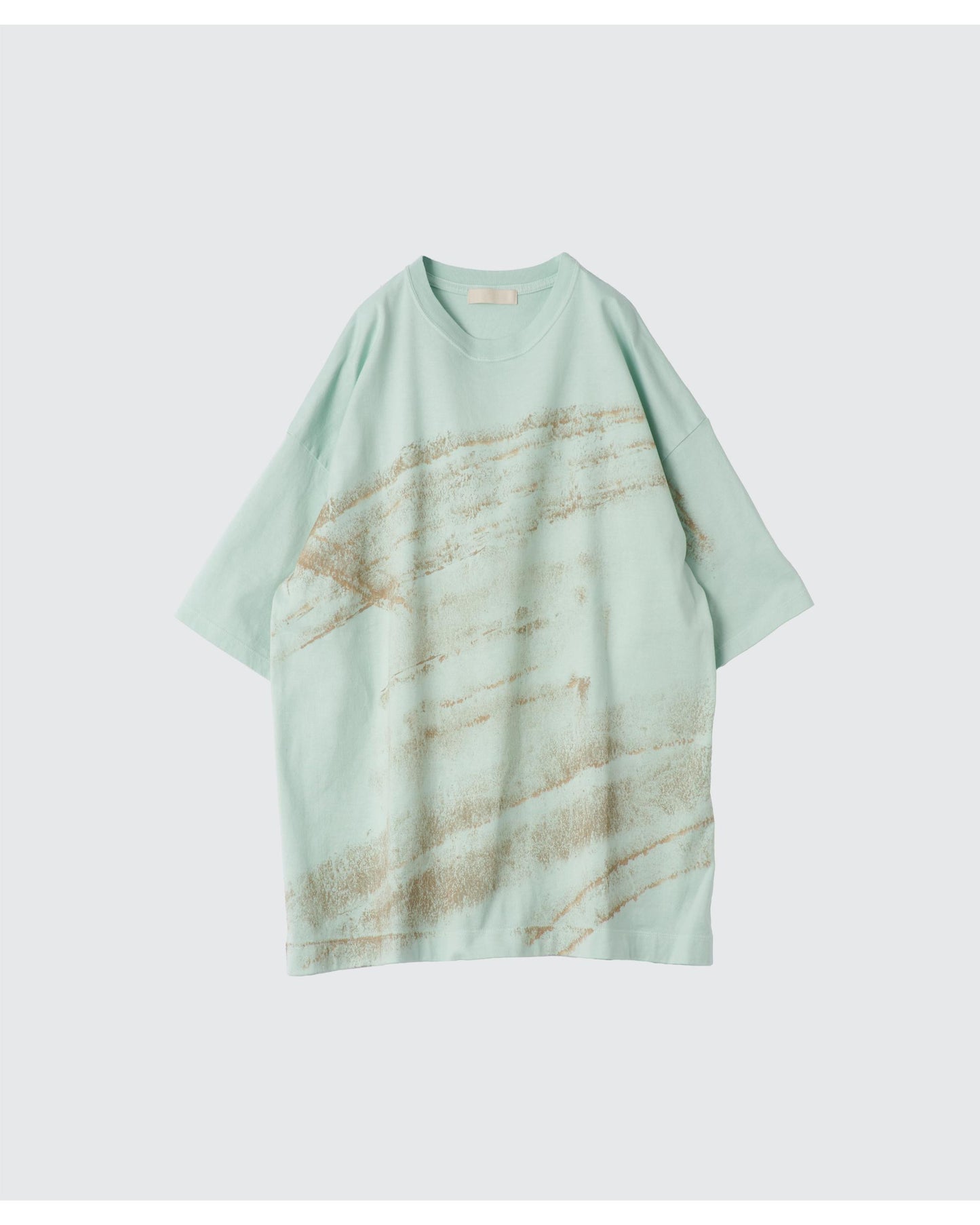 ABSTRACT PAINTED T-SHIRT  MIST GREEN