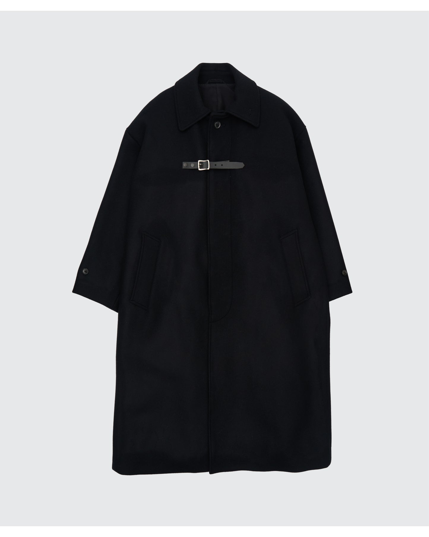 Melton Big Balmaccan Coat BLACK