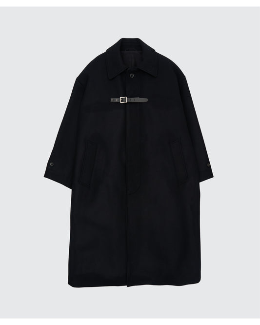 Melton Big Balmaccan Coat BLACK
