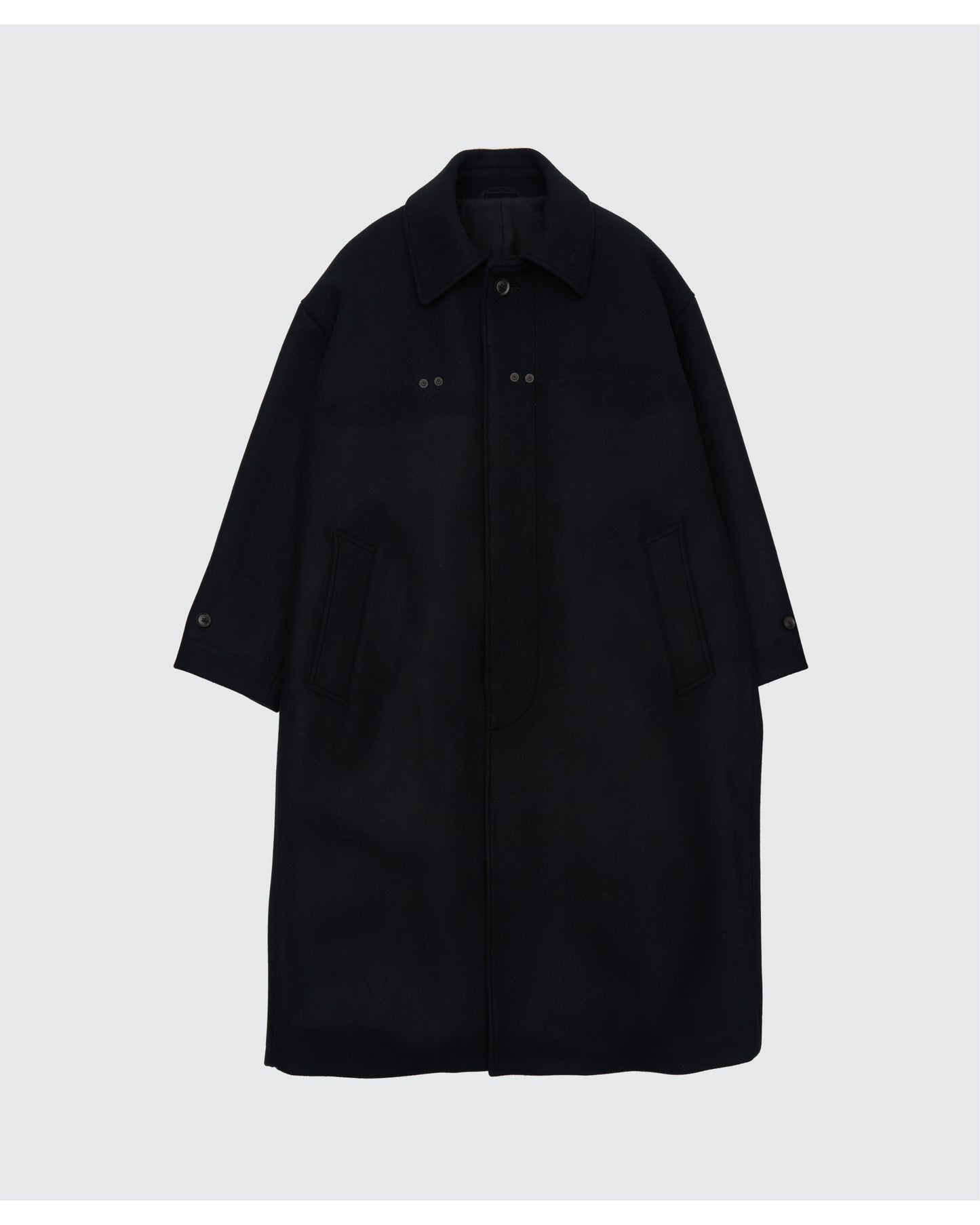 Melton Big Balmaccan Coat BLACK