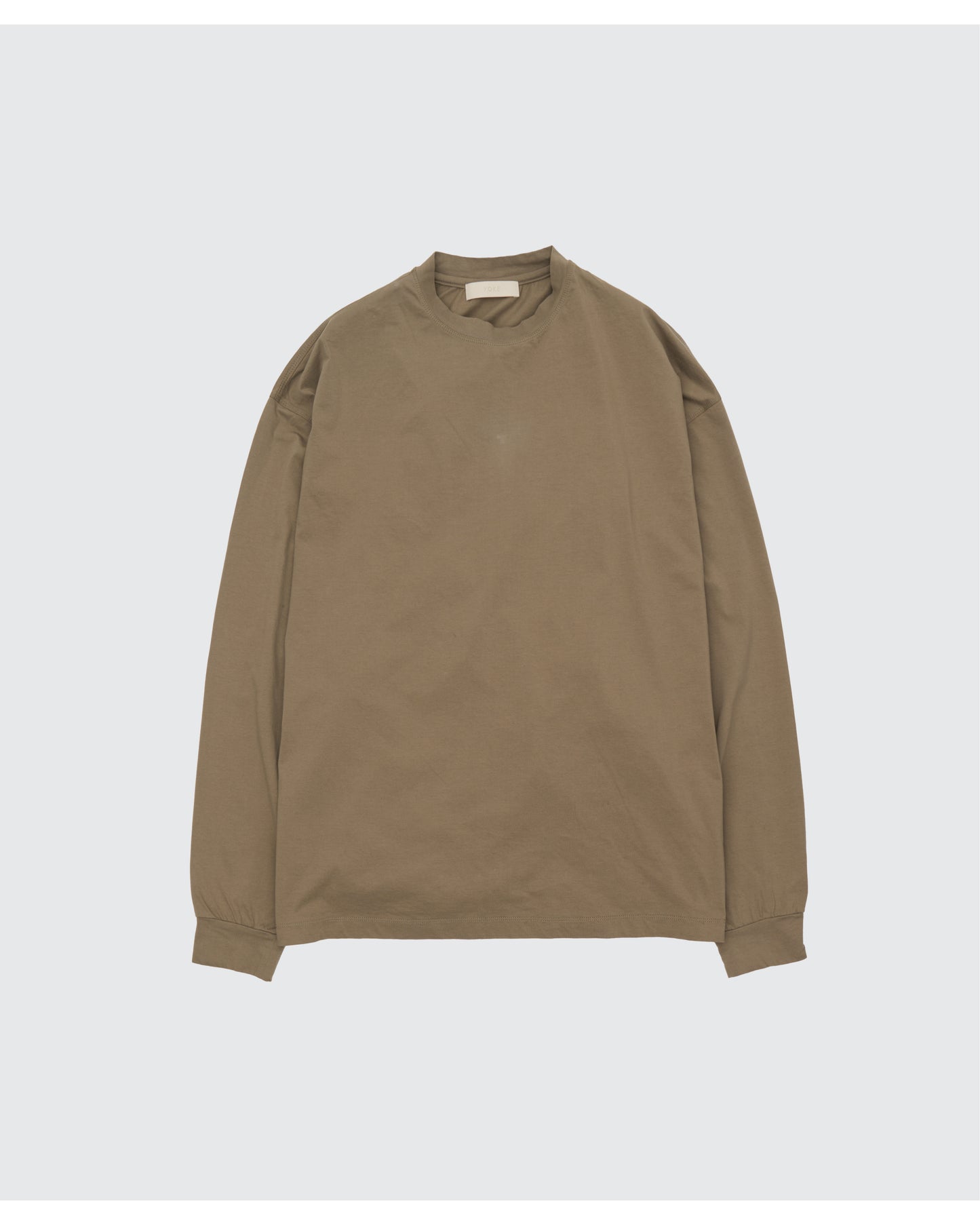 Suvin Cotton YOKE T-shirt Long Sleeves SAND