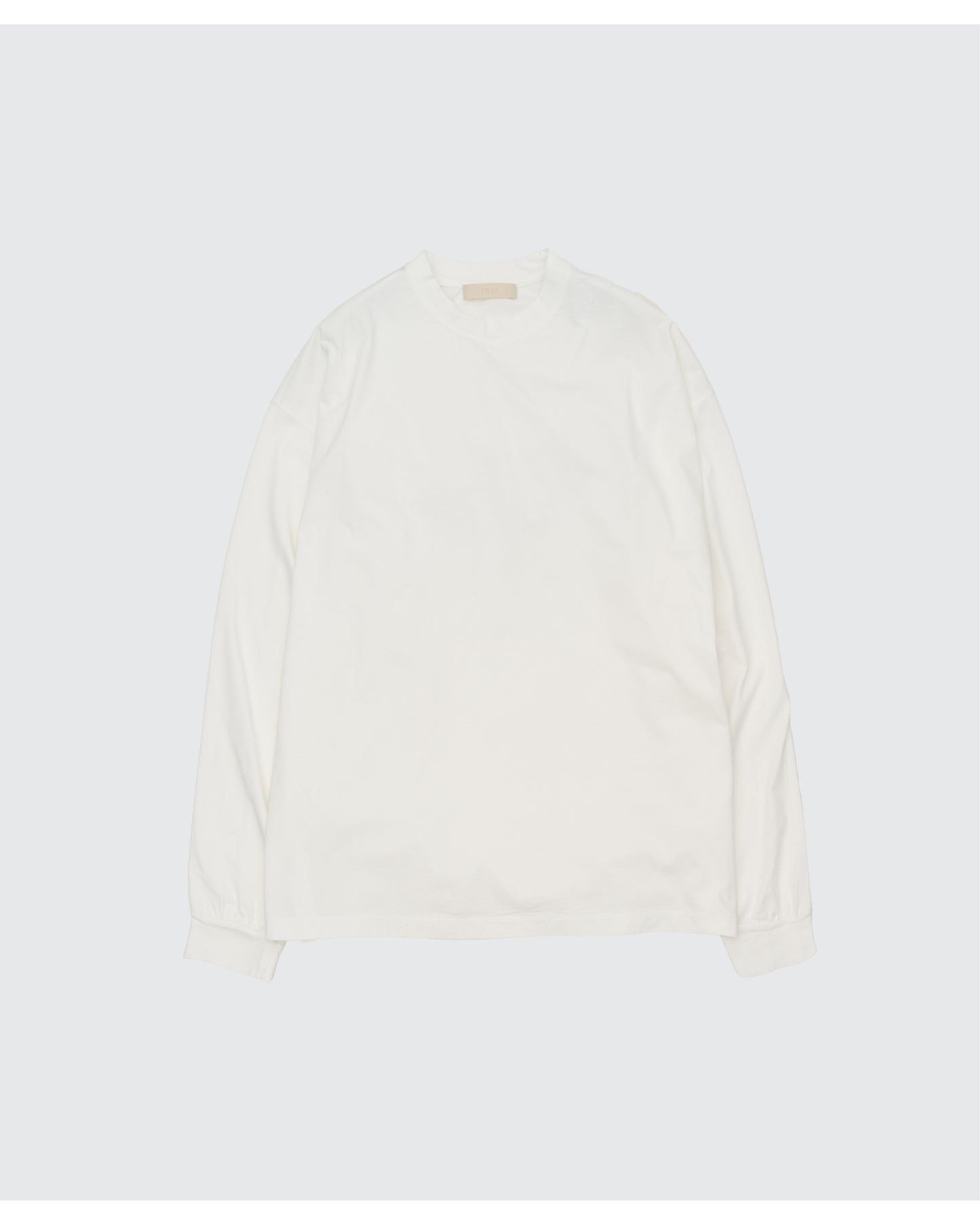 Suvin Cotton YOKE T-shirt Long Sleeves WHITE