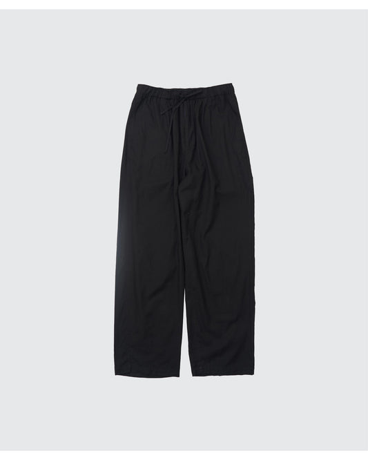 GARMENTDYED COTTON SILK TWILL EASY PANTS  BLACK