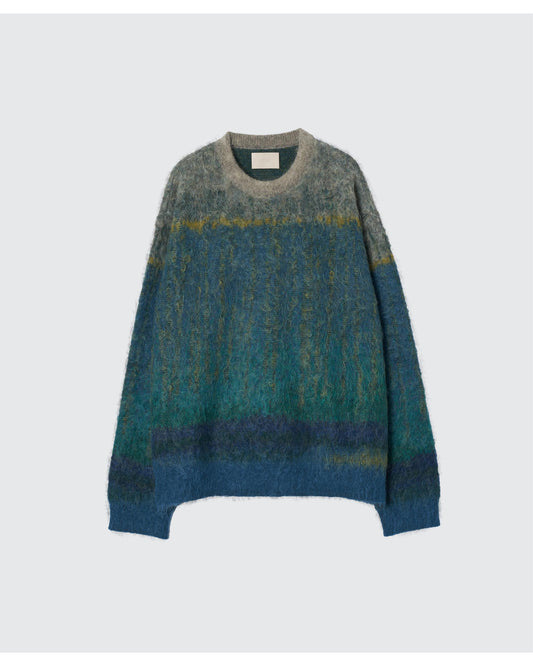 TREE JACQUARD MOHAIR SWEATER  GREEN