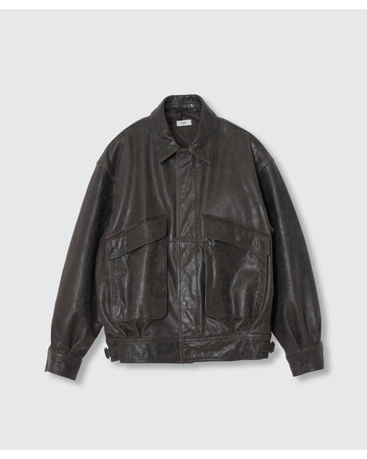 Leather Flight Jacket Dark Brown