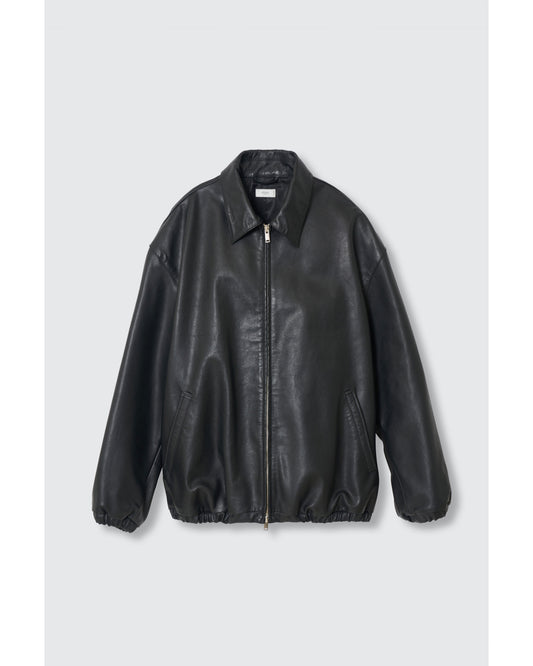 Calf Leather Sports Jacket Black