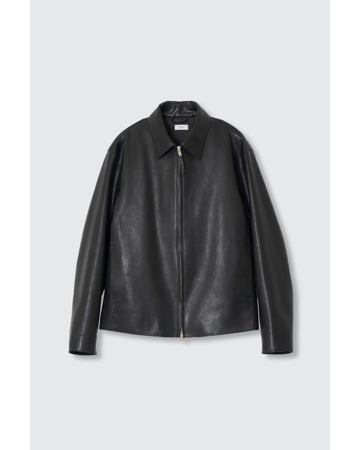 Calf Nappa Leather Minimal Blouson Black
