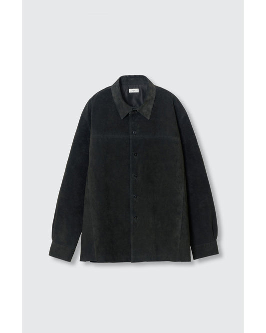 Pig Suede Shirt Jacket Black