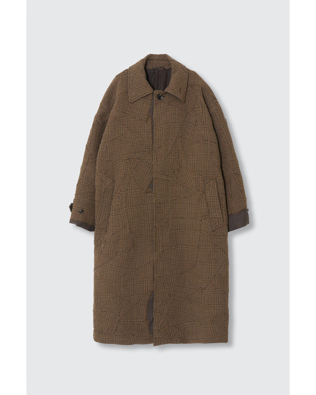 Needlepunched Wool TweedBalmacaan Coat  BROWN