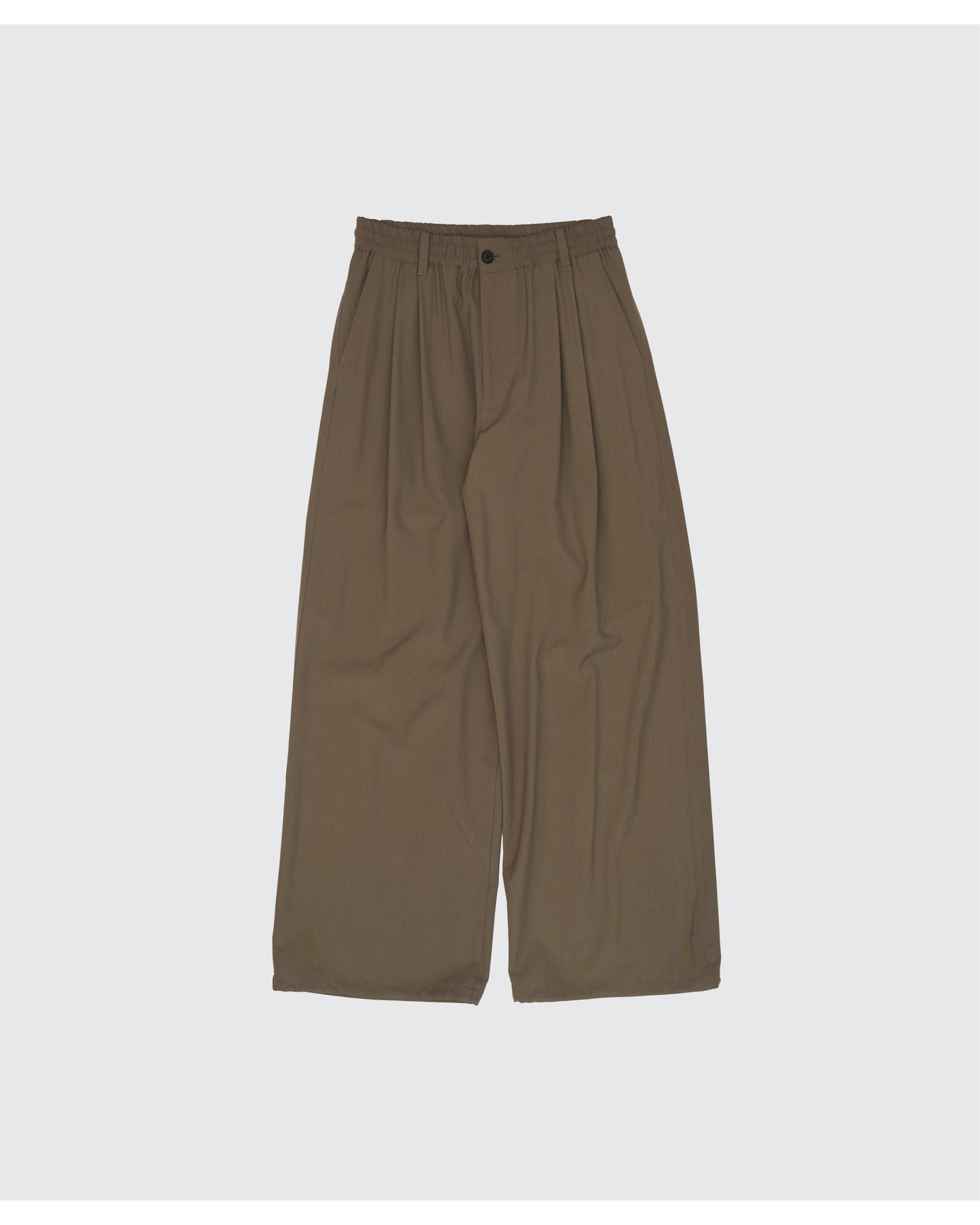 Wool Washer Tropical 2pleated Easy Trousers  SAND BEIGE