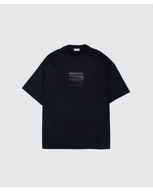 Abstract Embroited T-shirt  BLACK