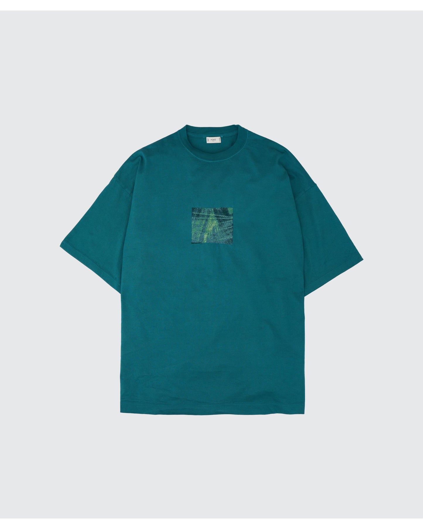 Abstract Embroited T-shirt  GREEN