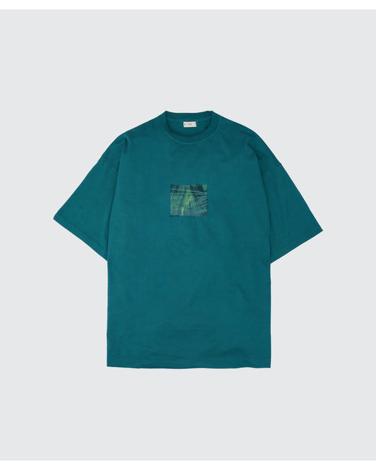 Abstract Embroited T-shirt  GREEN