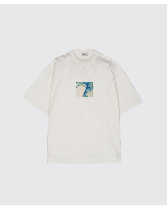 Abstract Embroited T-shirt  WHITE