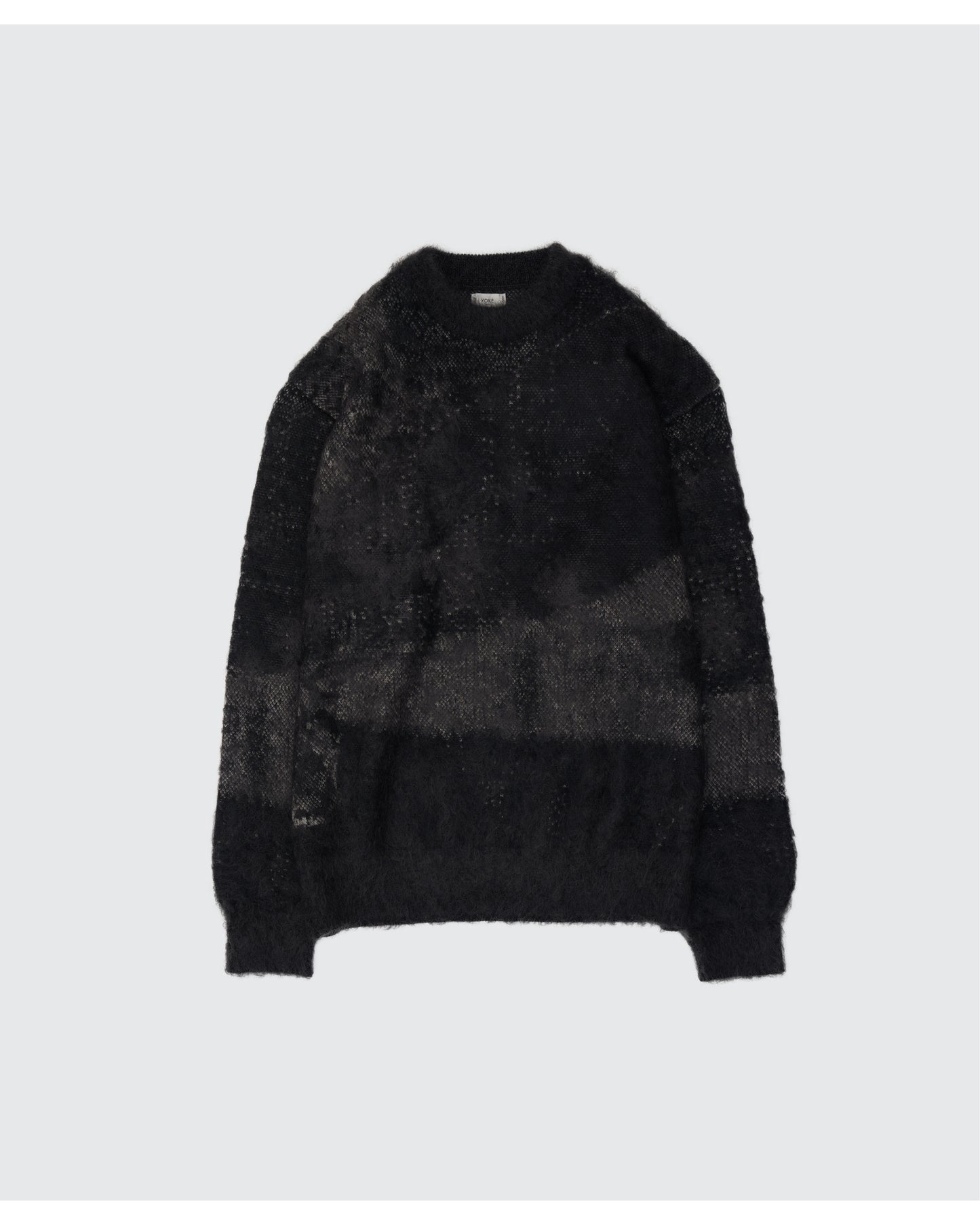 Abstract Jaquard Mohair Sweater BLACK
