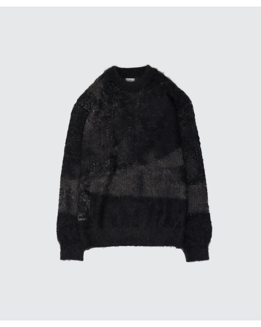 Abstract Jaquard Mohair Sweater BLACK