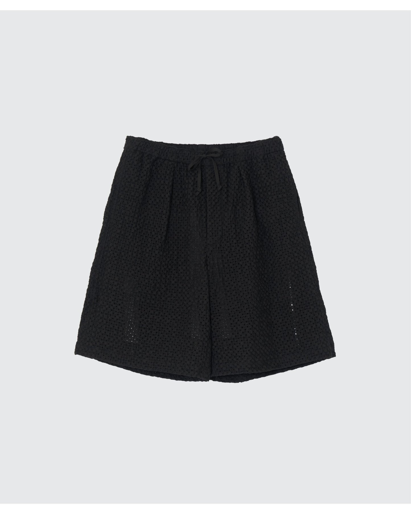 EMBROIDERY EASY SHORTS  BLACK