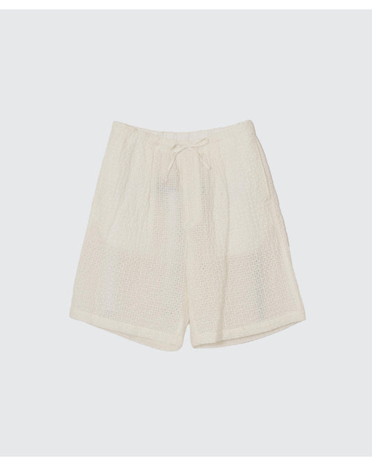 EMBROIDERY EASY SHORTS  WHITE